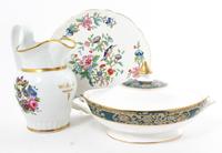 Three English Porcelain Articles Height of pitcher 9 1/2 inches.