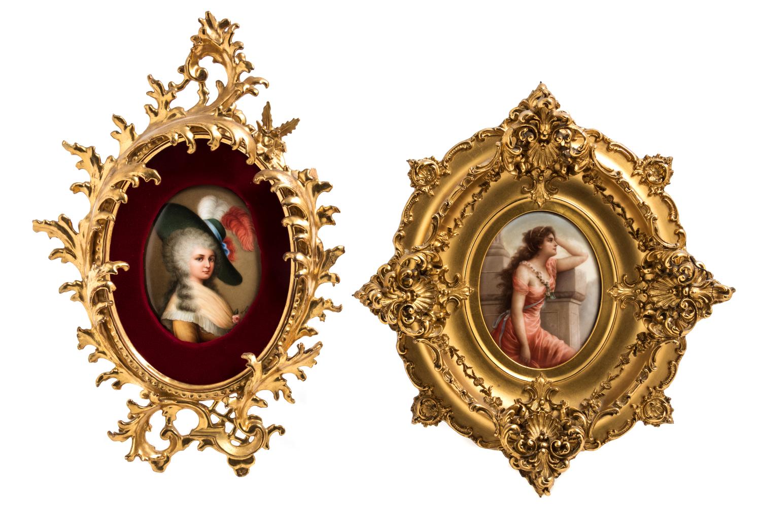 Two German Porcelain Plaques Larger 5 1/2 x 4 1/2 inches. — 19TH/20TH CENTURY
