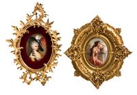 Two German Porcelain Plaques Larger 5 1/2 x 4 1/2 inches. — 19TH/20TH CENTURY