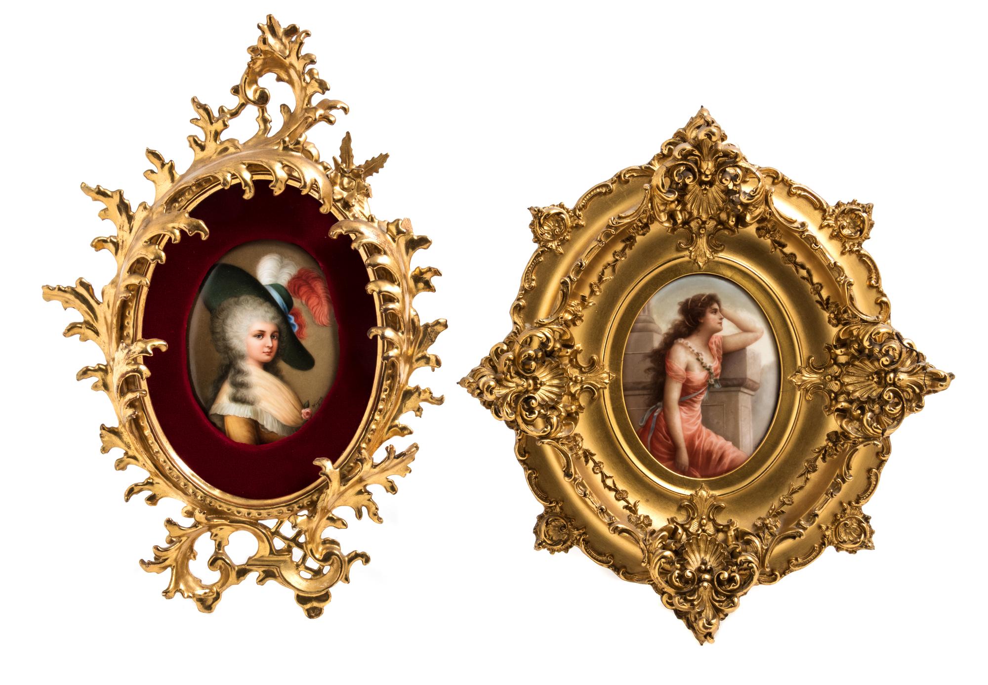 Two German Porcelain Plaques Larger 5 1/2 x 4 1/2 inches. — 19TH/20TH CENTURY