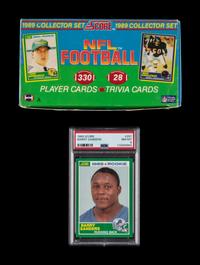A Factory Set of 1989 Score Football Cards with Barry Sanders Rookie Card (PSA 8 NM-MT)