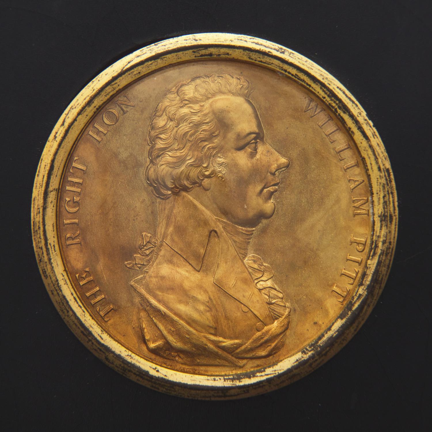 English School 18th / 19th Century, A Brass Medallion of William Pitt the Younger (English, 1759-1806)