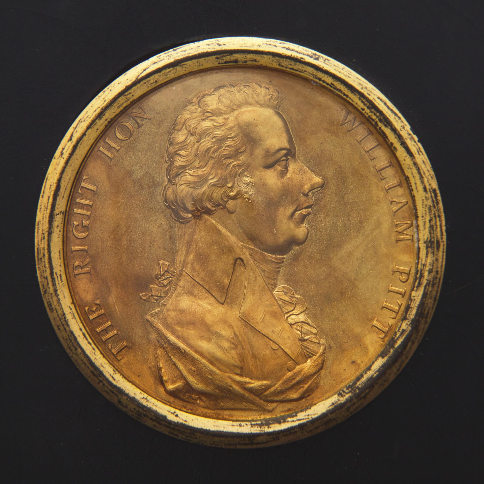 English School 18th / 19th Century, A Brass Medallion of William Pitt the Younger (English, 1759-1806)