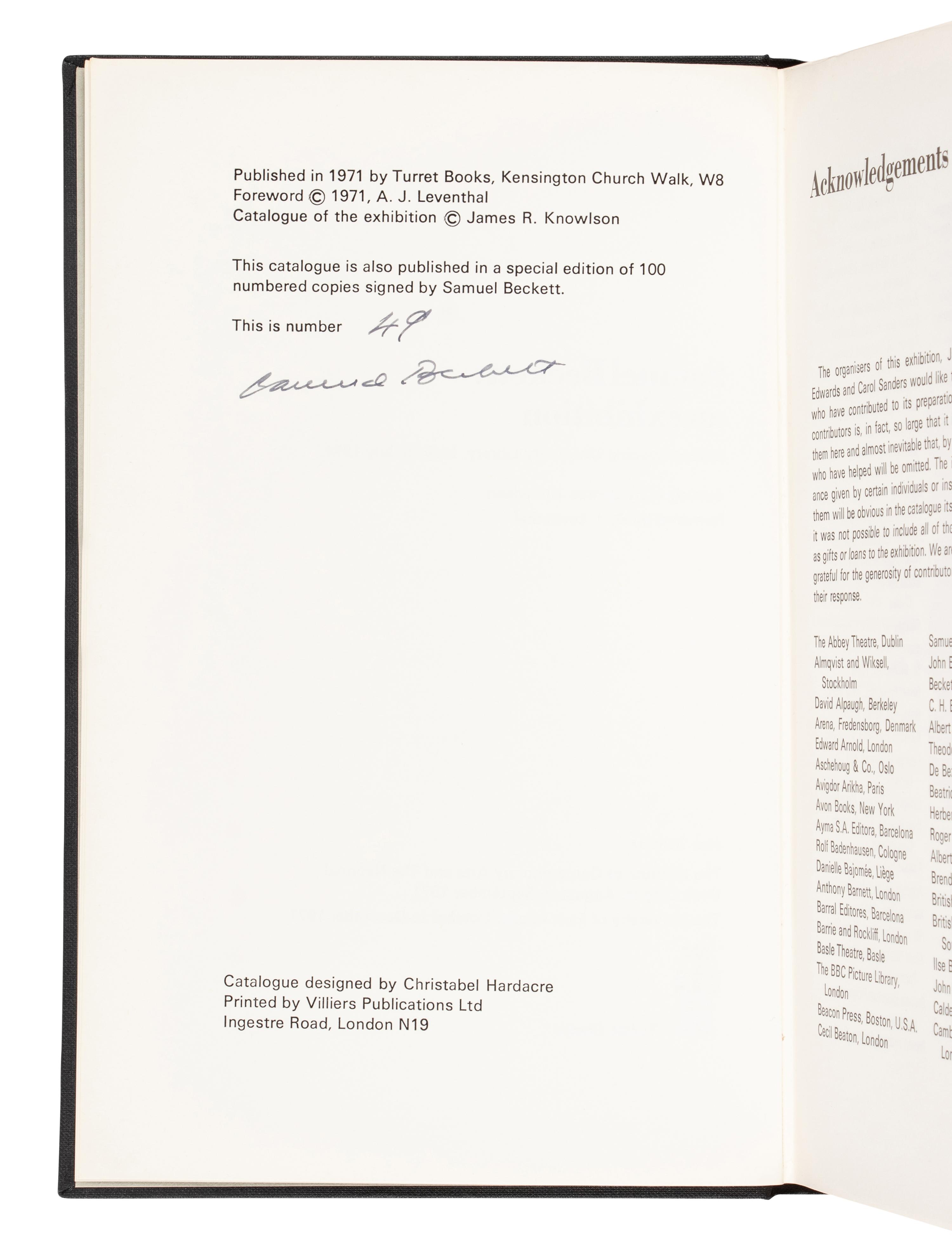 BECKETT, Samuel (1906-1989). A group of 22 Limited and English editions, including: