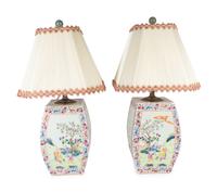 A Pair of Chinese Export Famille Rose Porcelain Vases Mounted as Lamps — 19TH/20TH CENTURY