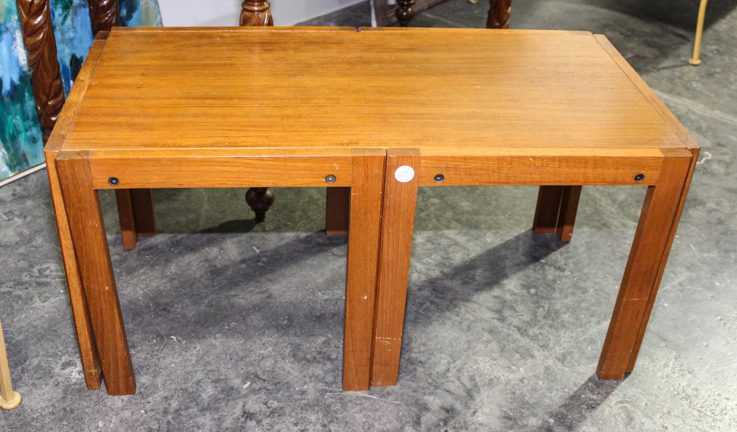 A Three Part Low Table. Height 16 1/2 x width 35 x depth 18 1/4 inches.