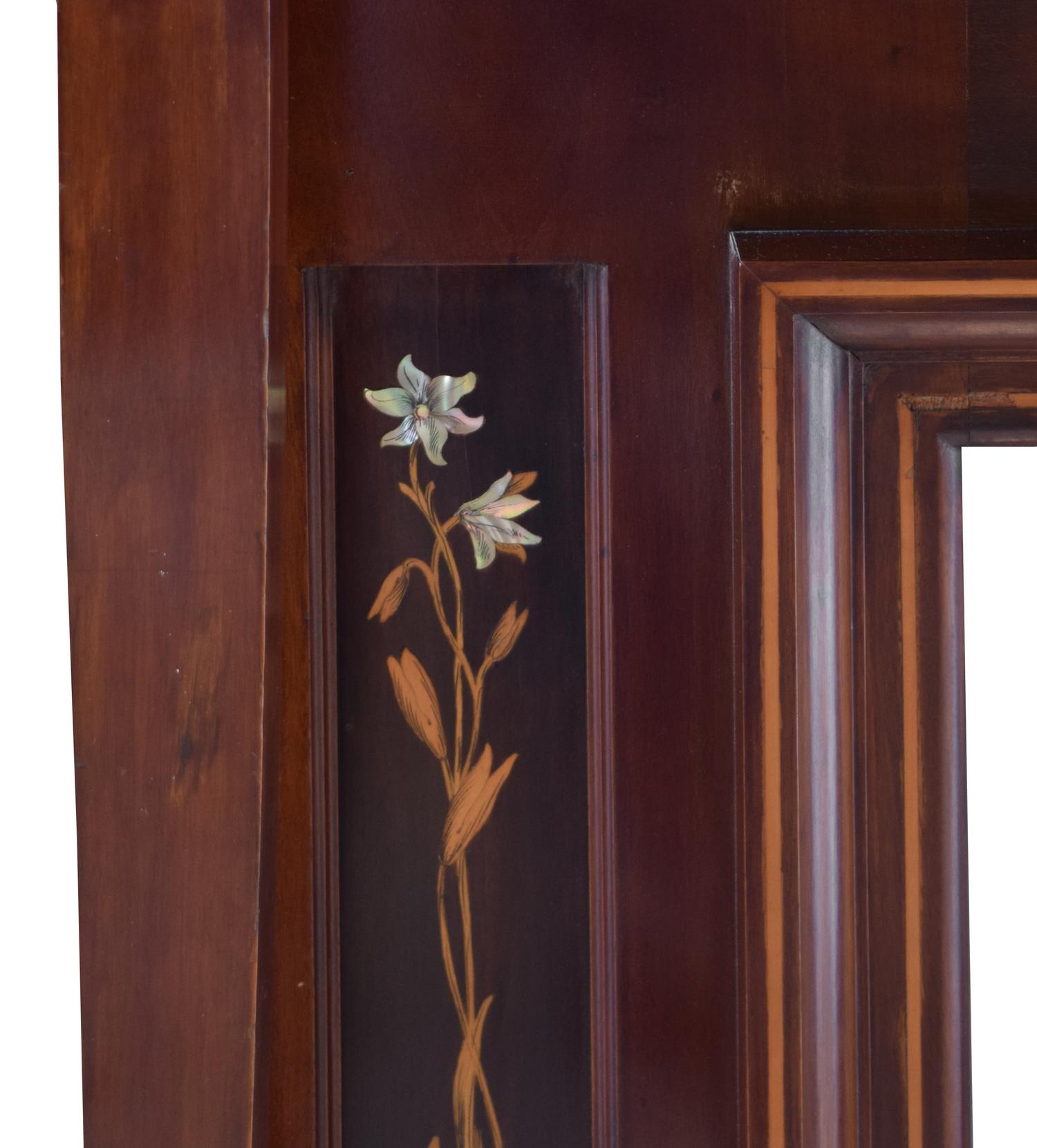A Mahogany Mantel with Mirror 61" W x 11" D x 78" H — England, Circa 1880