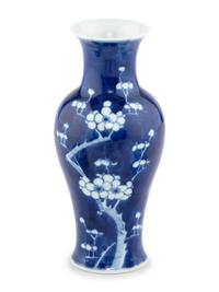 A Group of Five Chinese Blue and White Porcelain Brush Pots with One Vase