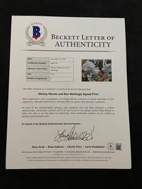 A Mickey Mantle and Don Mattingly Yankee Tradition Poster Signed Autograph Sports Impressions Poster (Beckett Authentication Services Letter BAS Certified),