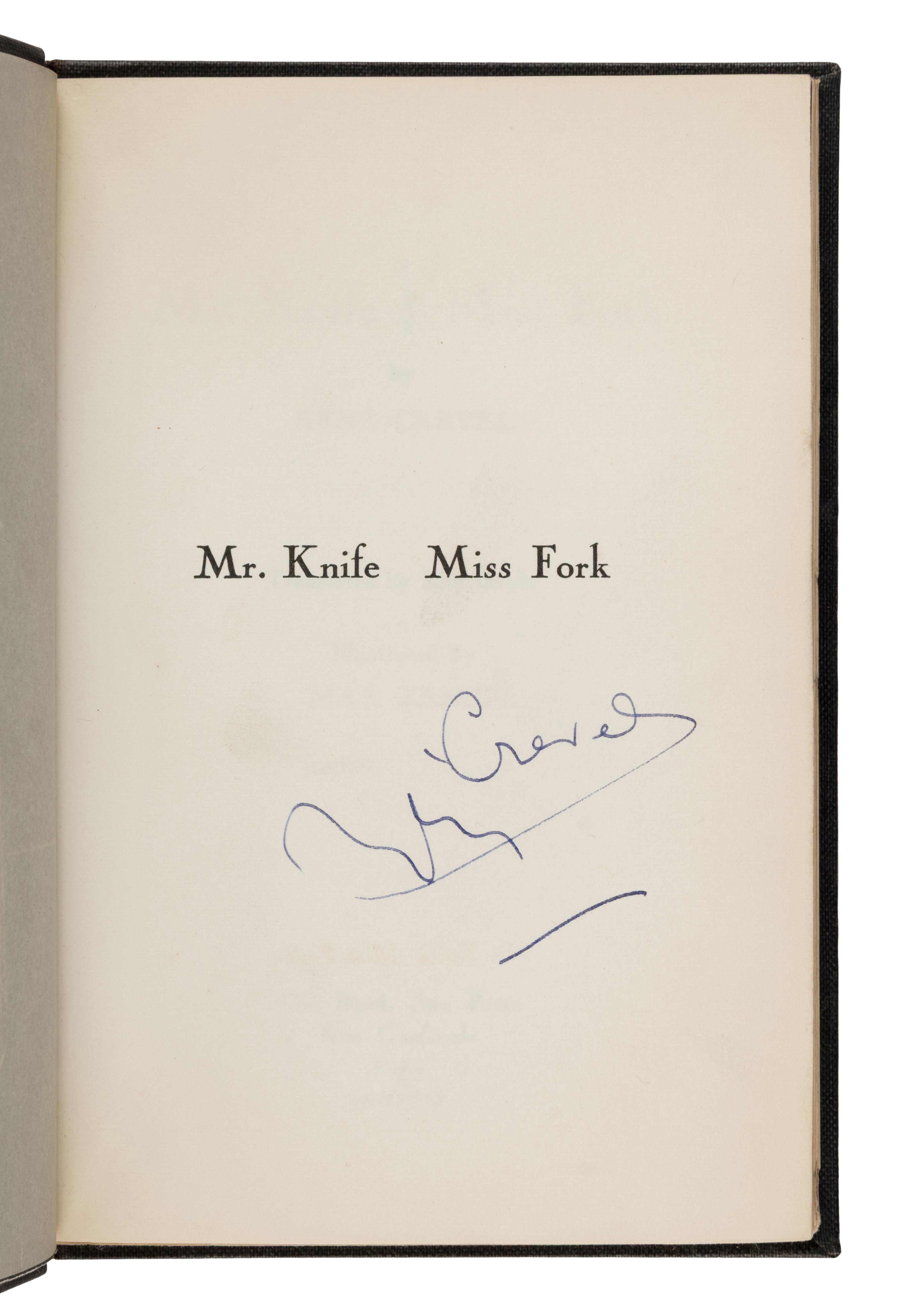[Artist Book]. -- [Ernst, Max (1891-1976), artist]. -- Crevel, René (1900-1935). Mr. Knife Miss Fork . Translated by Kay Boyle. Paris: The Black Sun Press, 1931.