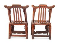 A Pair of Chinese Hardwood Child's Chairs