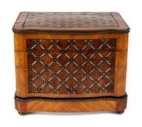 A Napoleon III Fruitwood and Mother-of-Pearl Inlaid Cave à Liqueur
