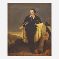Continental / American School 19th century A Portrait of the Actor Charles Kean (1811-1868) as Hamlet