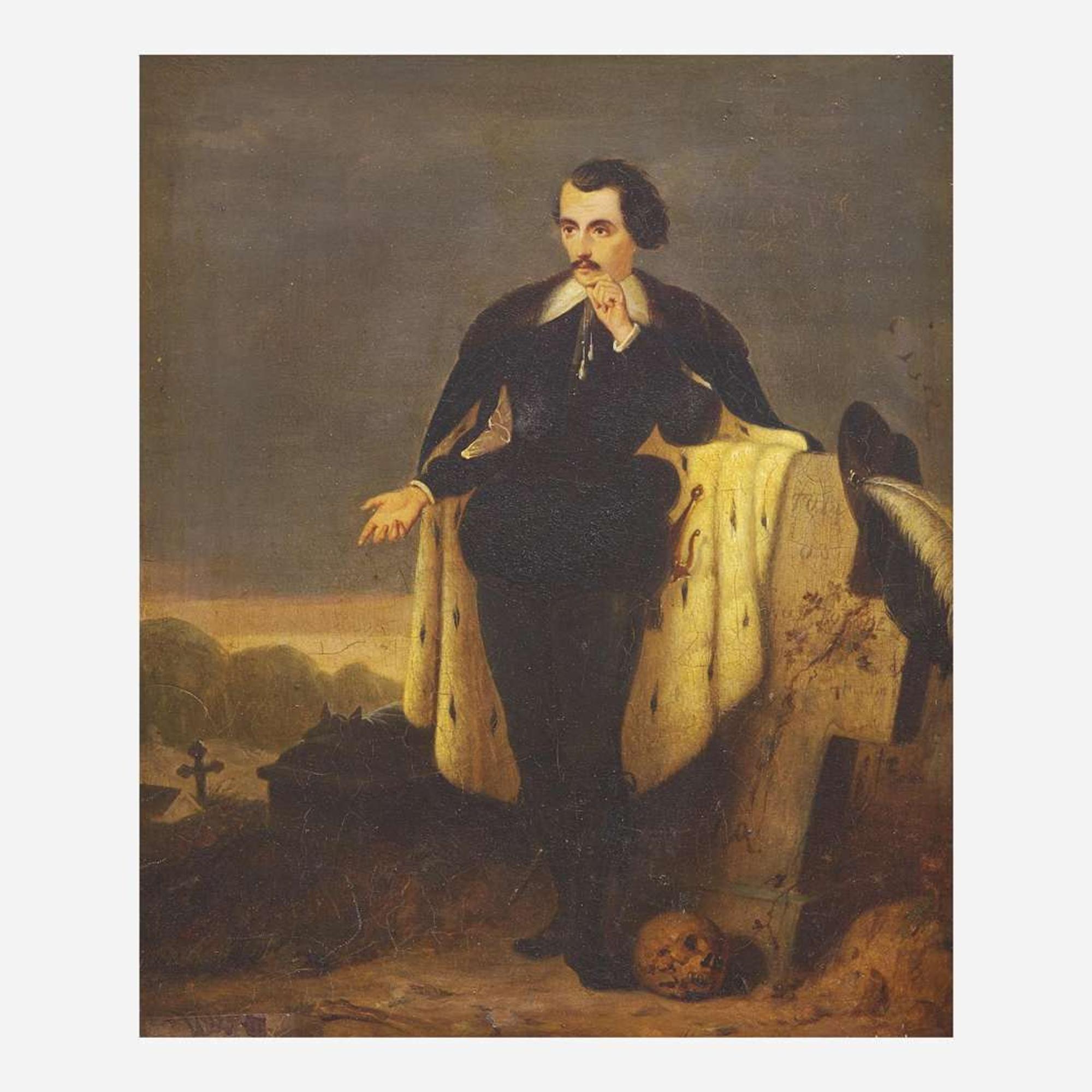 Continental / American School 19th century A Portrait of the Actor Charles Kean (1811-1868) as Hamlet