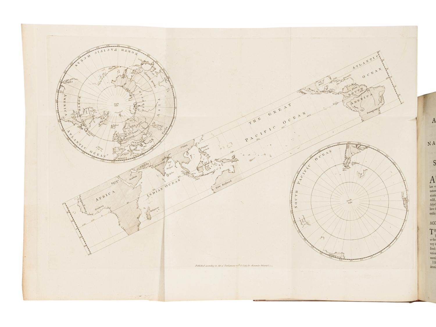 DALRYMPLE, Alexander (1737-1808). An Historical Collection of the Several Voyages and Discoveries in the South Pacific Ocean . London: Printed for the Author and sold by J. Nourse and T. Payne, 1770-71.