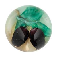 A Two Plums Glass Paperweight, a Chinese Pansy and Bud on Latticino Basket Glass Paperweight and a Pear Glass Paperweight