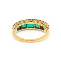 ANTIQUE, EMERALD AND YELLOW GOLD RING