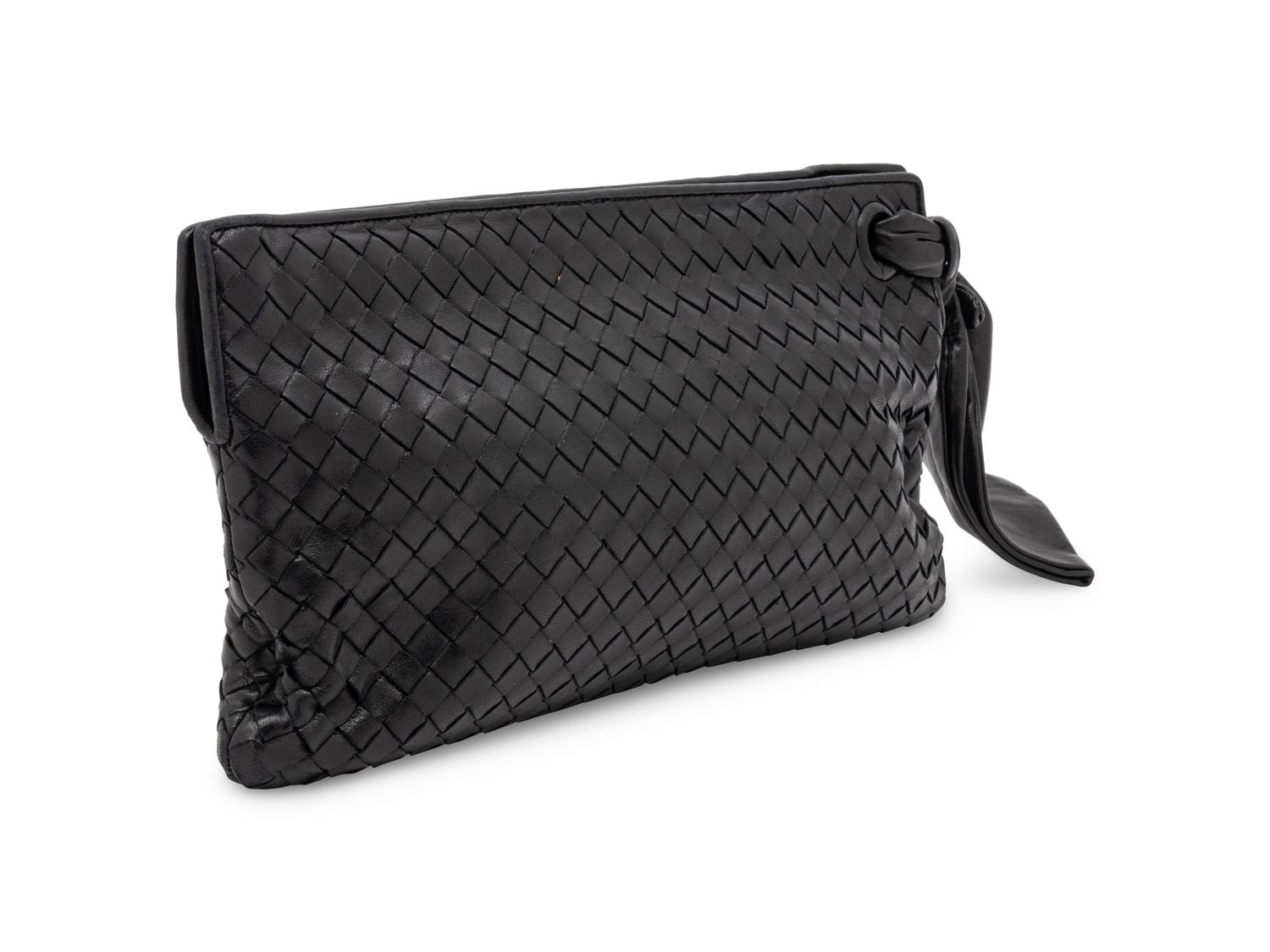 Bottega Veneta, Black Intrecciato Clutch