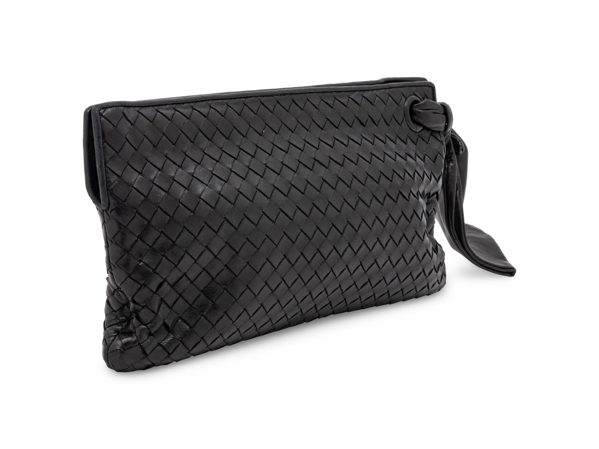 Bottega Veneta, Black Intrecciato Clutch