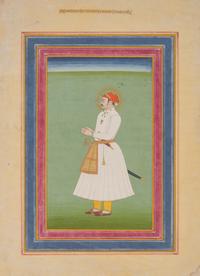 Four Mughal Style Indian Miniature Portraits — 莫臥兒風格細密畫四幅