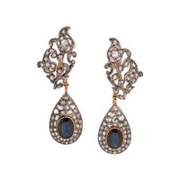 SAPPHIRE AND DIAMOND CONVERTIBLE EARCLIPS