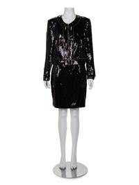 Louis Féraud Sequined Two-Piece Skirt Suit, 1980s