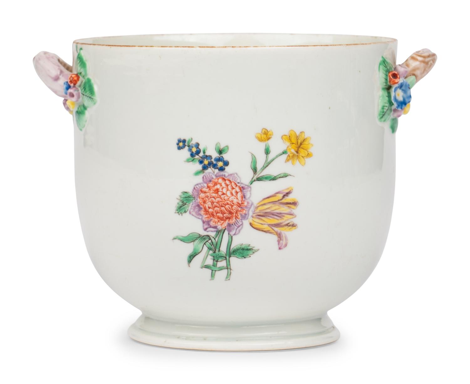 A Chantilly Soft Paste Porcelain Small Bottle Cooler