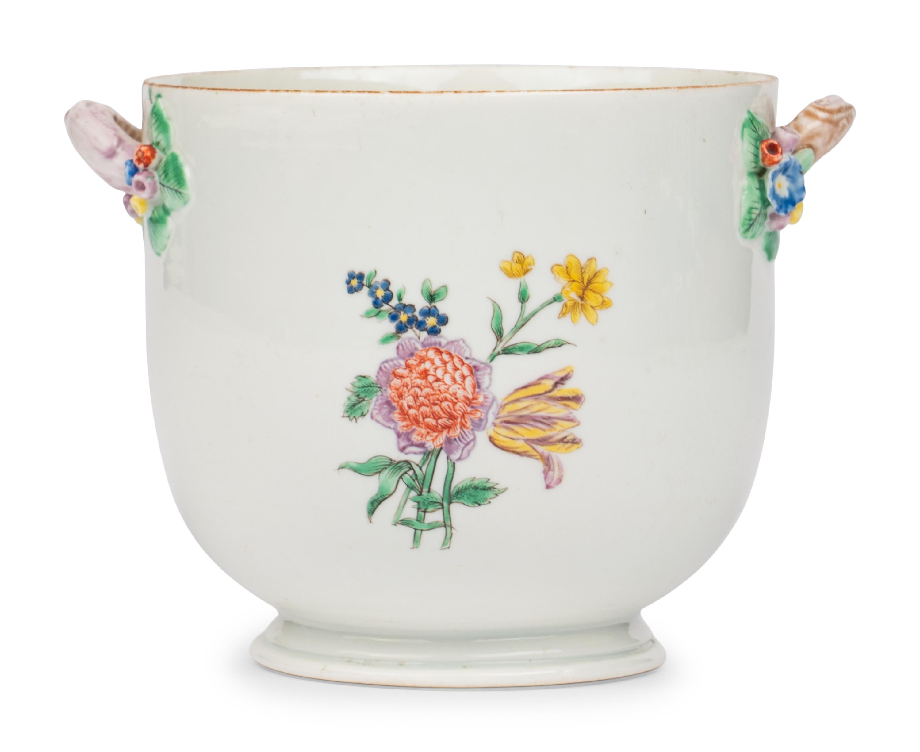 A Chantilly Soft Paste Porcelain Small Bottle Cooler