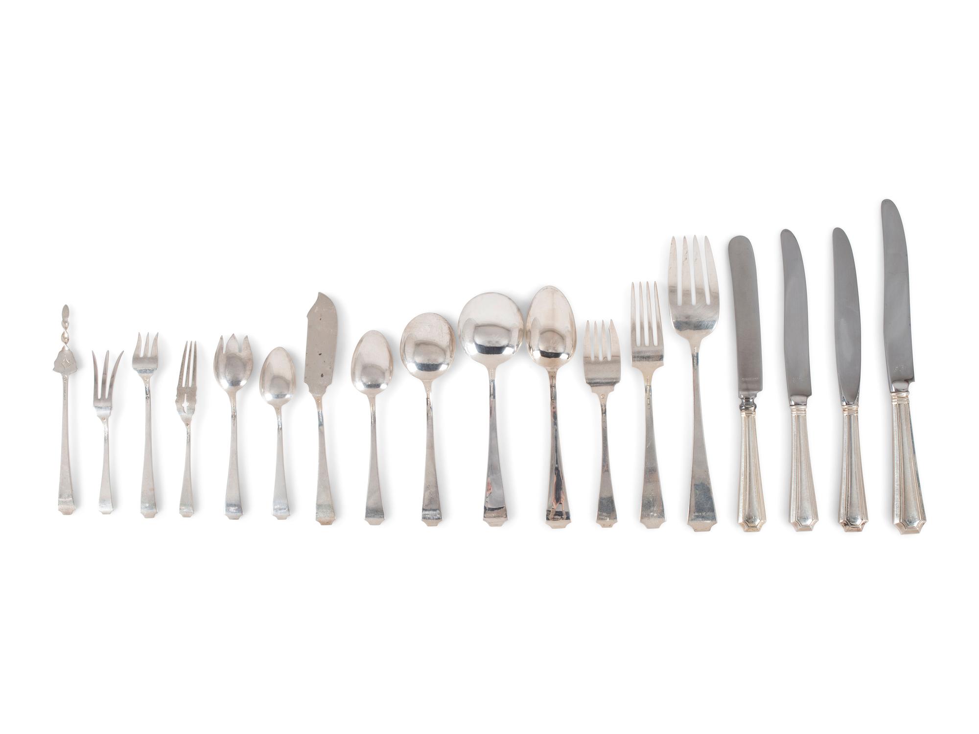 An Assembled Gorham and Durgin Silver Flatware Service