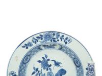 Two Chinese Export Blue and White Porcelain Bowls, a Teapot and a Bud Vase