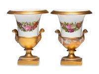 A Pair of Paris Porcelain Urn Vases