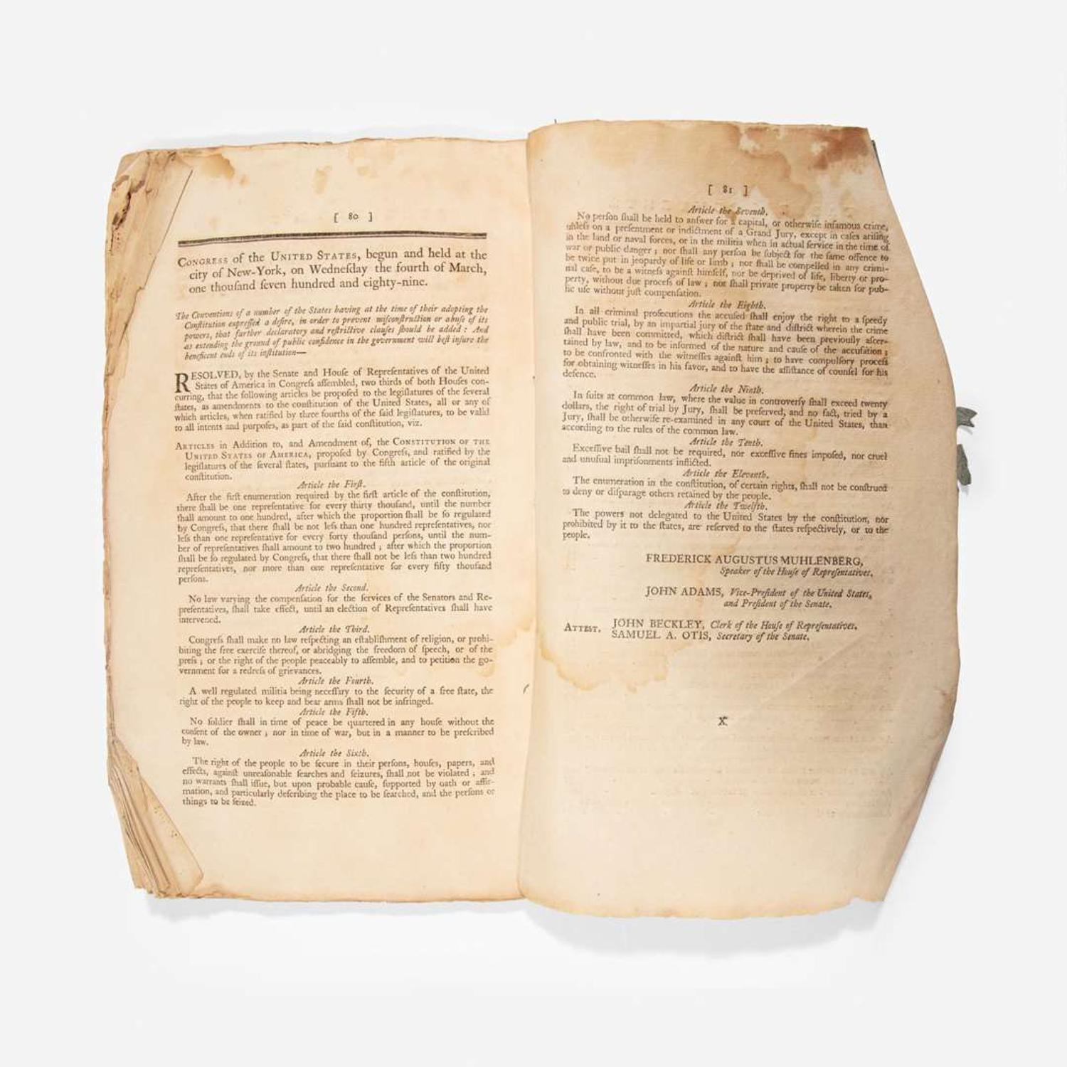 [Americana] Acts Passed at a Congress of the United States of America, Begun and Held at the City of New-York, on Wednesday the Fourth of March...Being the Acts Passed at the First Session of the First Congress