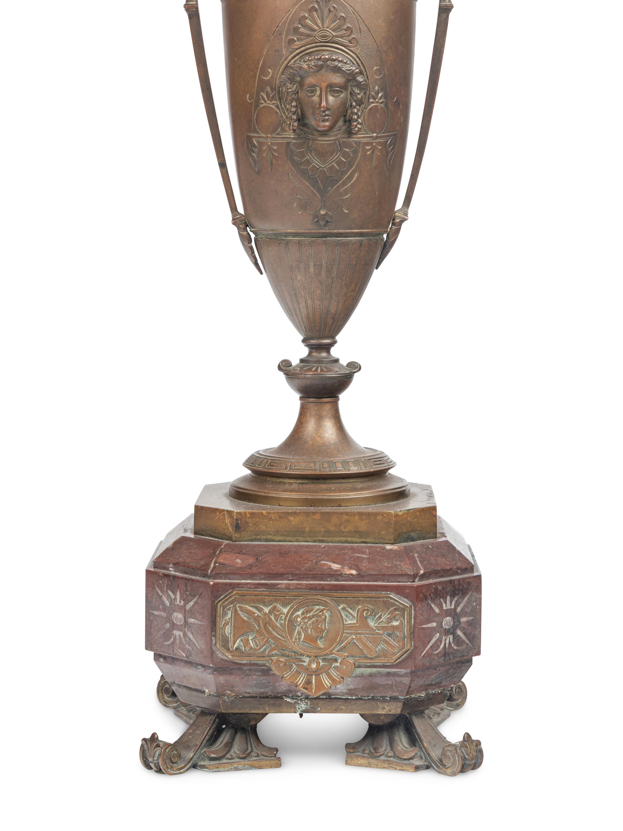 A Pair of French Neoclassical Cast Metal Urns