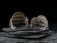 Pair of Navajo or Zuni Petit Point Turquoise Cuff Bracelets