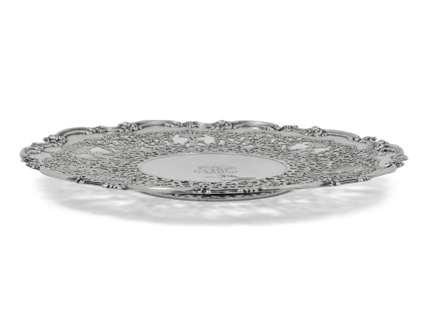 An American Silver Reticulated Plate