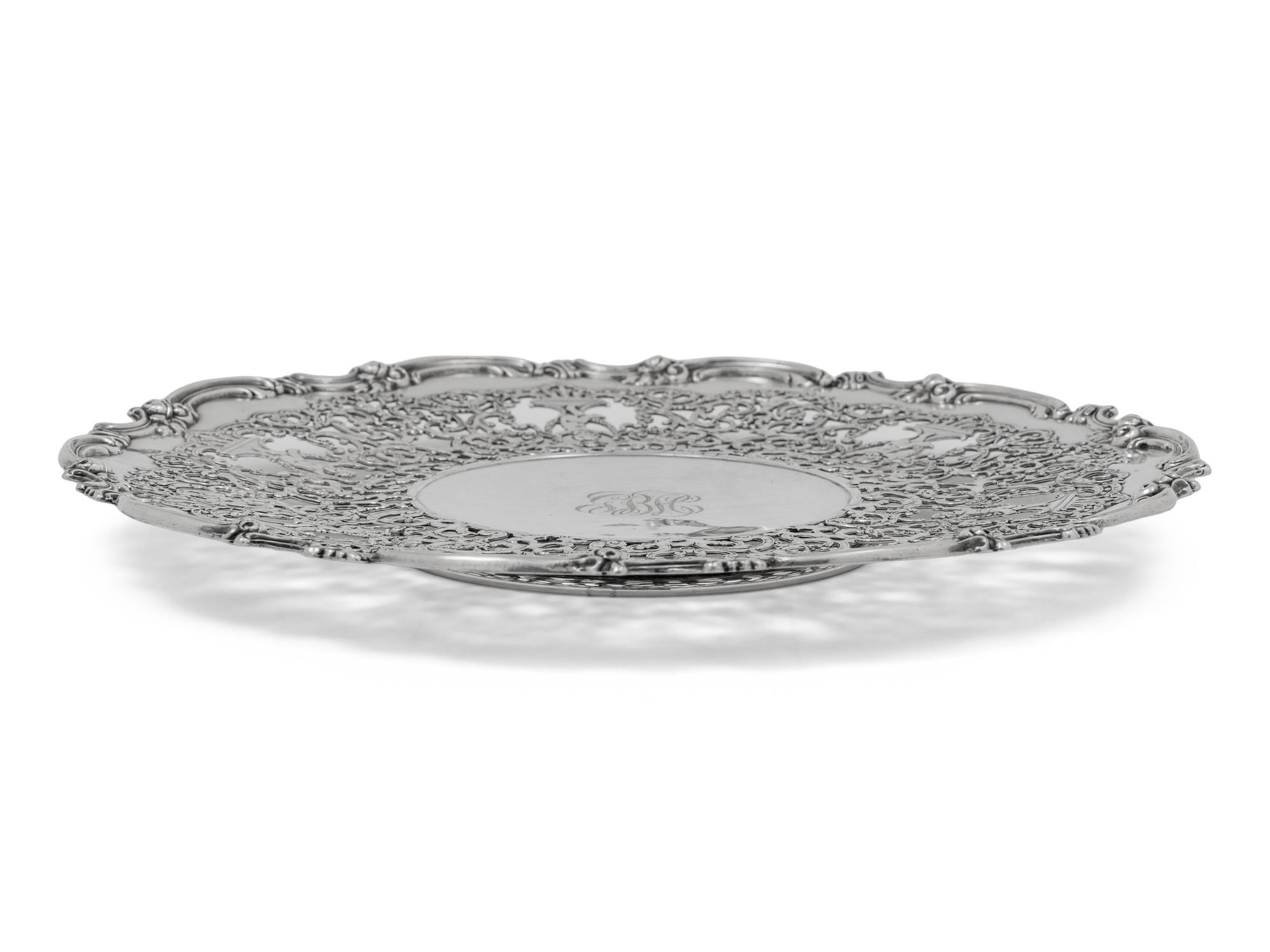 An American Silver Reticulated Plate