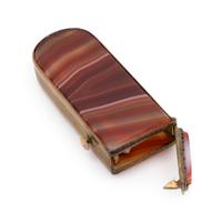 A Gilt-Metal and Agate Mounted Match Safe Height 2 3/4 inches. — LATE 19TH/EARLY 20TH CENTURY