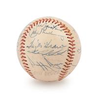A 1973 New York Mets Team Signed Autograph Baseball (Willie Mays' Last Season, Beckett Authentication Services Letter BAS Certified)