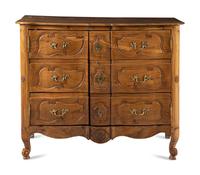 A Louis XV Provincial Walnut Commode Cabinet