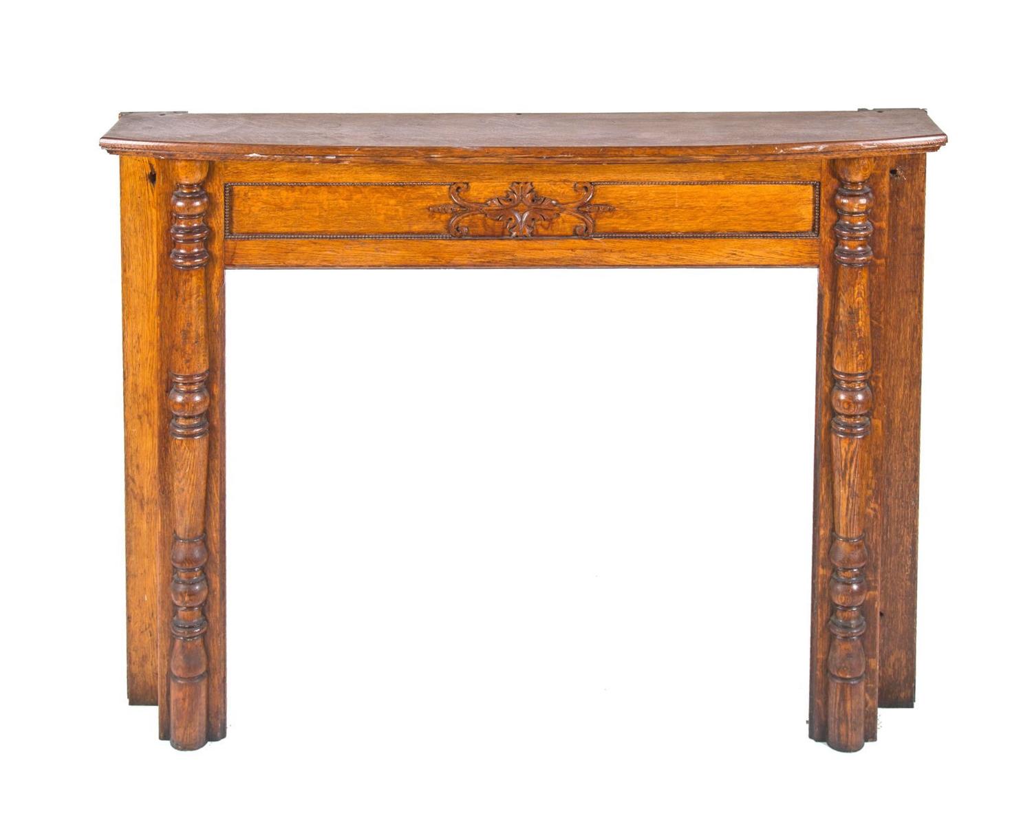 An American Quarter Sawn Oak Fireplace Mantel
