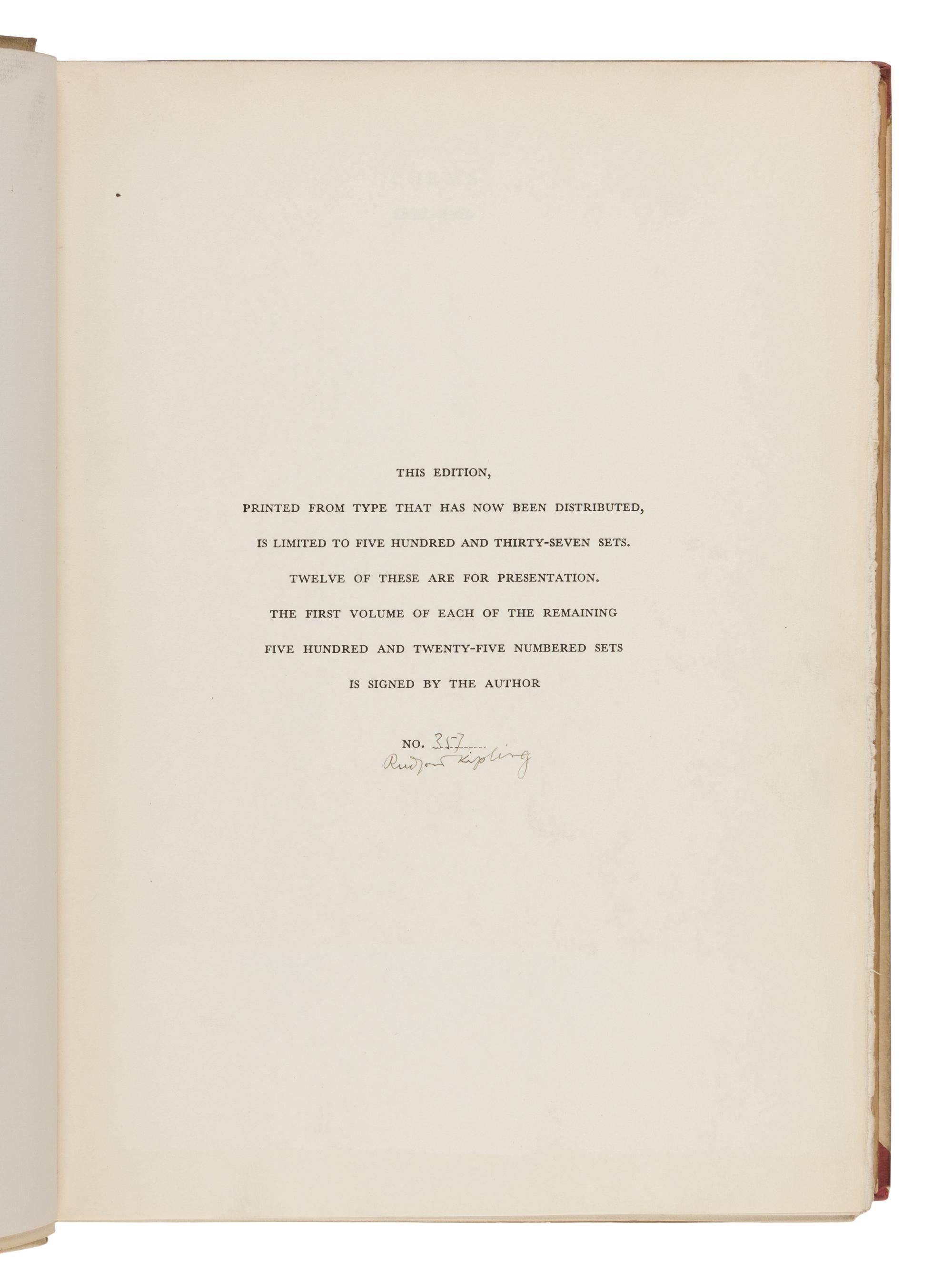 [Literature] Kipling, Rudyard. Poems 1886-1929, signed