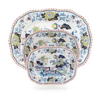 Four Graduated English Stoneware Platters — C. 1820