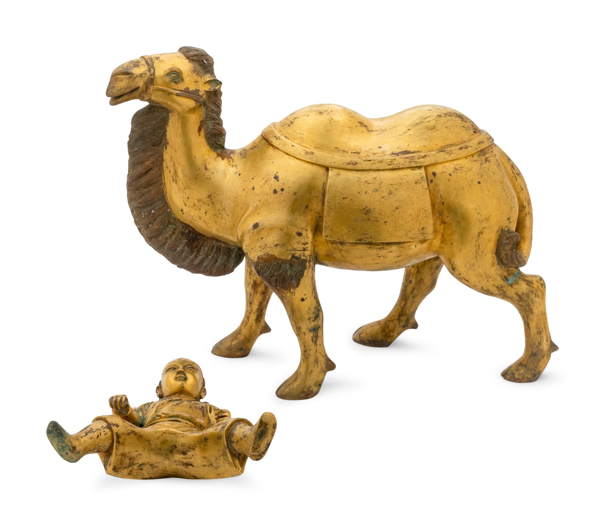 A Gilt Bronze Figure of Equestrian