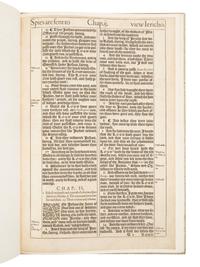 [LEAF BOOK - KING JAMES BIBLE]. The Making of the King James Bible. A Monograph..., with an original leaf from the great "She" Bible of 1611. Edwin Elliot Willoughby, editor. Los Angeles: Printed for Dawson's Book Shop at the Plantin Press, 1956.