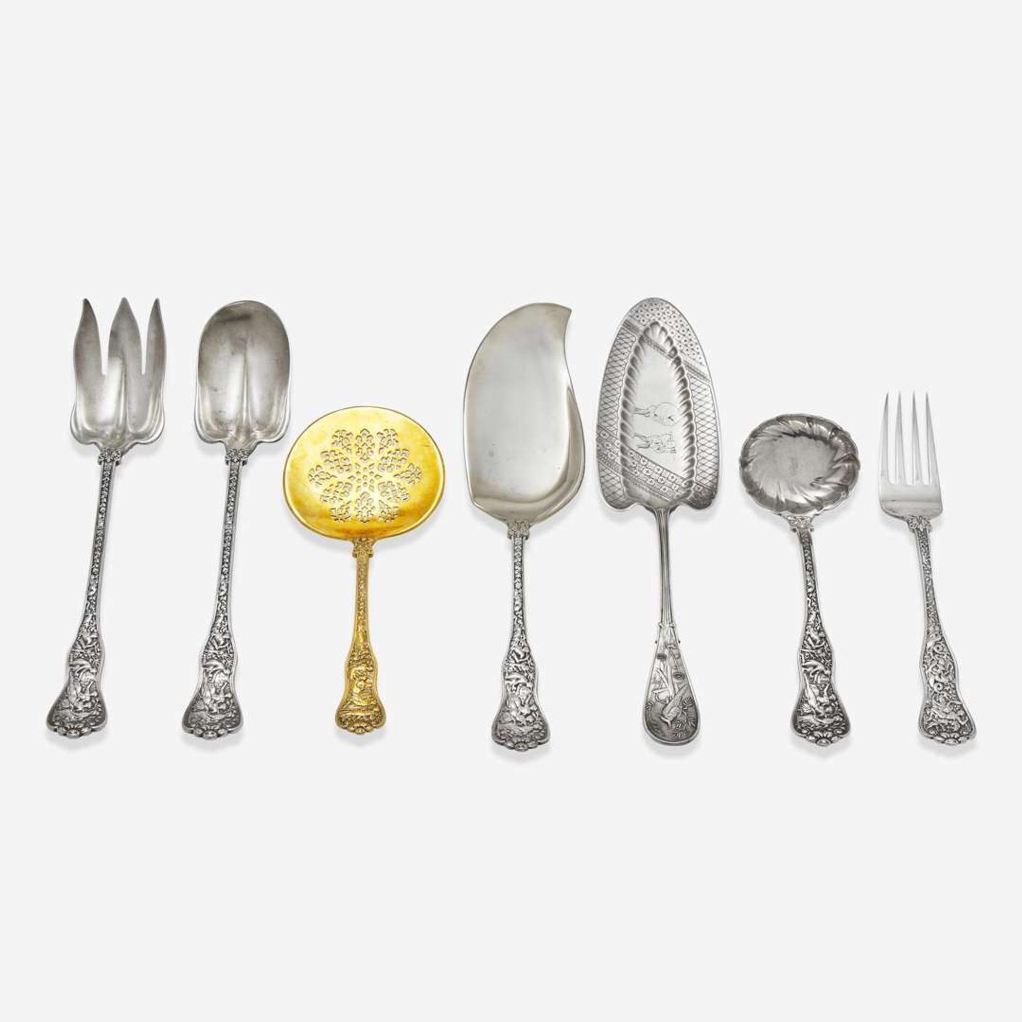 An assembled sterling silver flatware service for twelve in the "Olympian" pattern Tiffany & Co., New York, NY, early to late 20th century