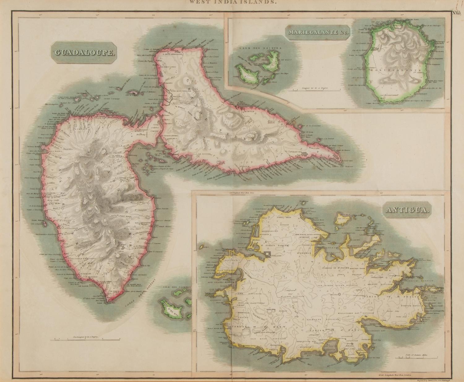 A Pair of Engraved Maps of West Indies Islands by Kirkwood and Son of Edinburgh — 19TH CENTURY