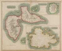 A Pair of Engraved Maps of West Indies Islands by Kirkwood and Son of Edinburgh — 19TH CENTURY