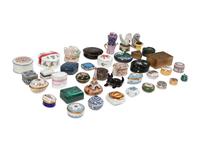 A Collection of Porcelain and Enamel Small Boxes