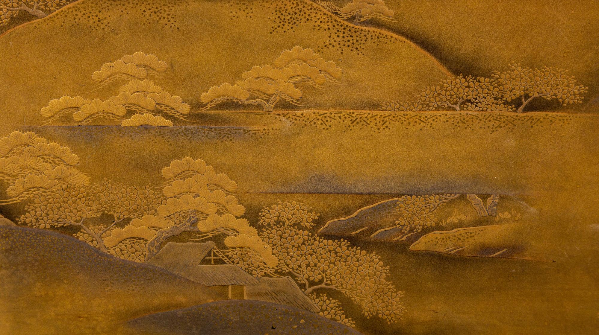 A Japanese Gold Lacquer Rectangular Stationary Box, Bunko
