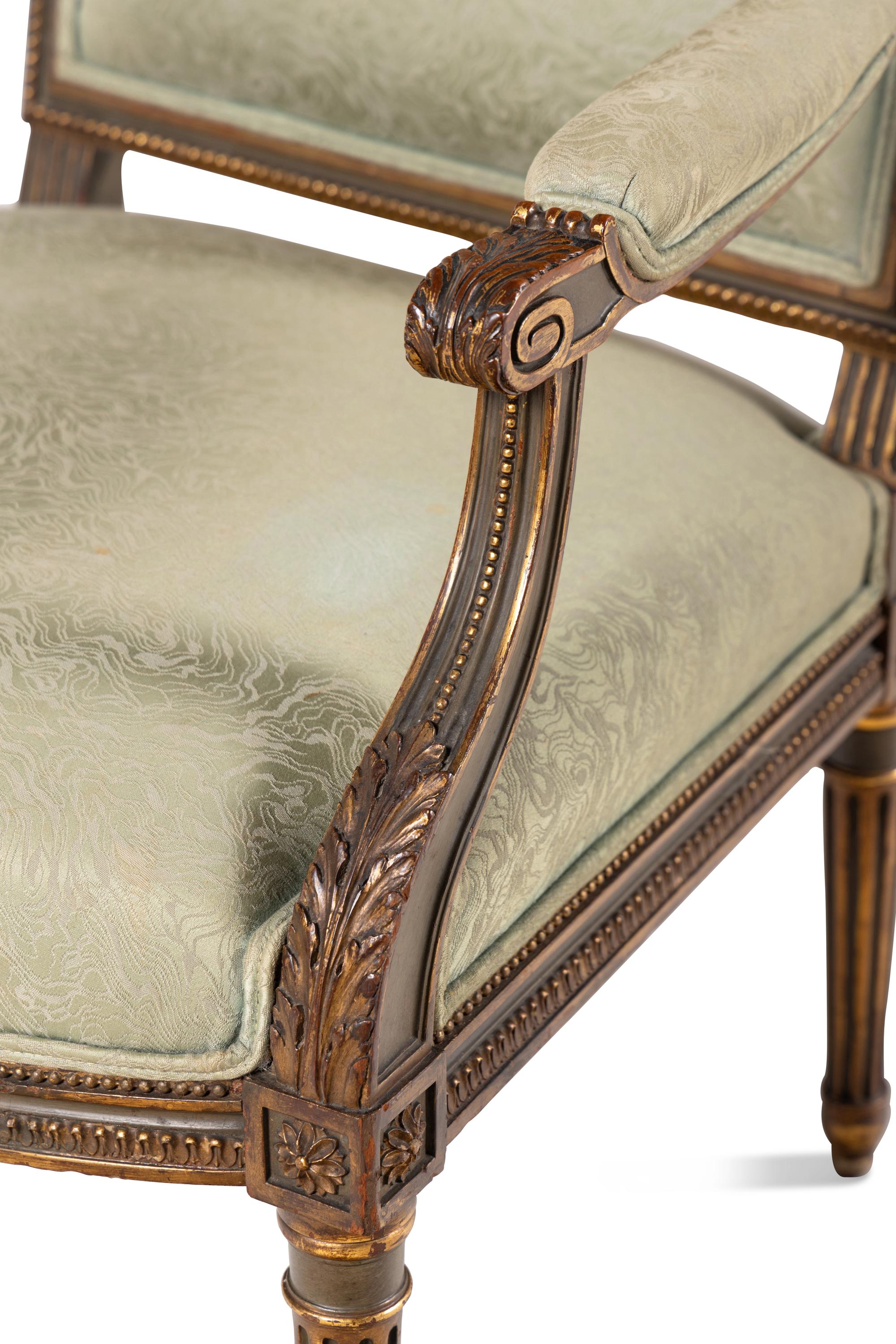 A Pair of Louis XVI Style Giltwood Fauteuils